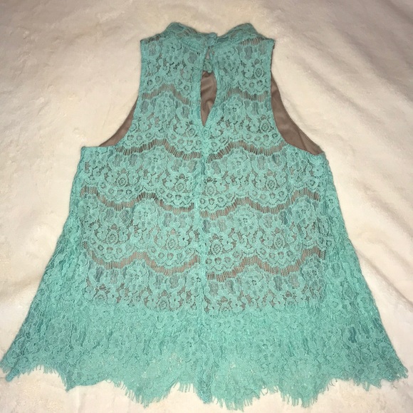 Turquoise Lace Top - Picture 2 of 3
